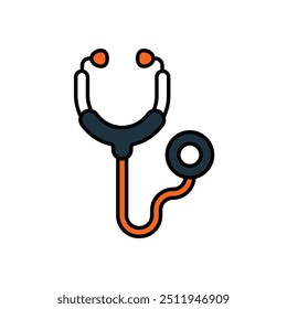 stethoscope icon with white background vector stock illustration