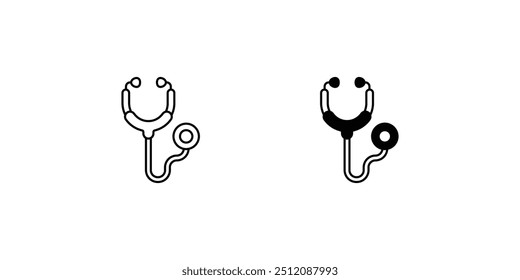 stethoscope icon with white background vector stock illustration