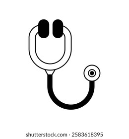 stethoscope icon with white background vector stock illustration