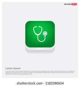 stethoscope IconGreen Web Button - Free vector icon
