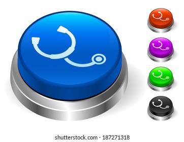 Stethoscope Icons on Round Button Collection