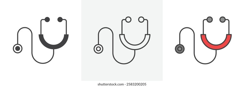 Stethoscope icons pack for website designs