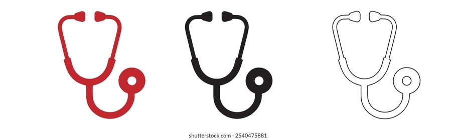 Stethoscope icons set illustration  design with white background.