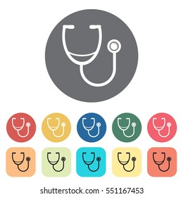 Stethoscope icons set.Vector illustration
