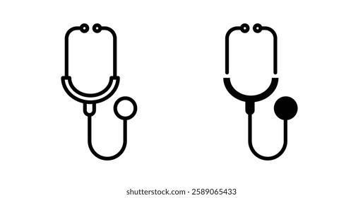 Stethoscope icons thin line illustrations designs