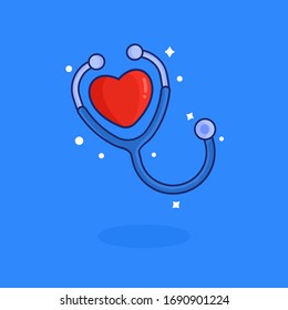 stethoscope illustration of flat design