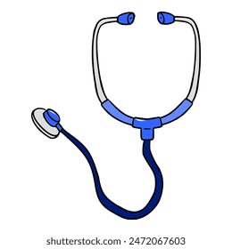 stethoscope illustration hand drawn isolated vetor