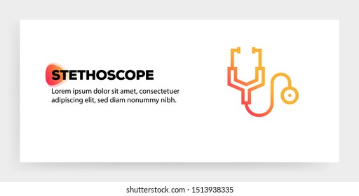 STETHOSCOPE AND ILLUSTRATION ICON CONCEPT