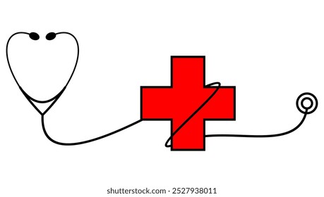 Stethoscope illustration. Medical vector elements