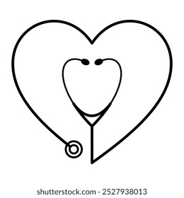 Stethoscope illustration. Medical vector elements