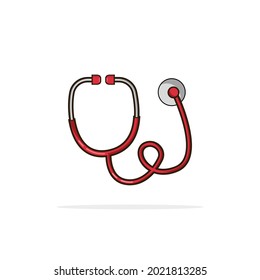 Stethoscope illustration simple style, Stethoscope icon, Stethoscope vector, Stethoscope isolated design on white background