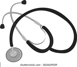 Stethoscope, illustration, vector on white background