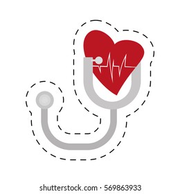 stethoscope instrument heart examination vector illustration eps 10