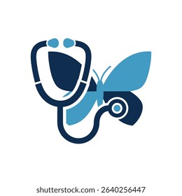 A stethoscope is intertwined with a butterfly, symbolizing health and transformation.
