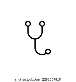 Icono de línea aislada de estetioscopio. Trazo editable. Se puede usar para sitios web, tiendas, banners, volantes