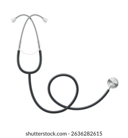 Stethoscope isolated on a white background illustrating medical tools and healthcare equipment for professionals and students