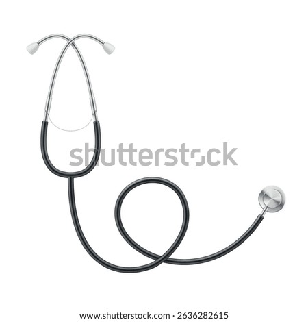 Stethoscope isolated on a white background illustrating medical tools and healthcare equipment for professionals and students