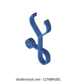 Stethoscope isometric left top view 3D icon