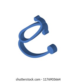 Stethoscope isometric left top view 3D icon