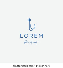 Stethoscope i letter logo vector design