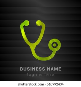Stethoscope Lime Green and Black silk fashion premium icon / Logo