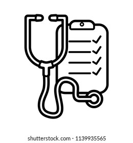 stethoscope line art icon vector template
