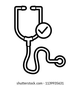 stethoscope line art icon vector template