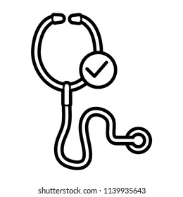 stethoscope line art icon vector template