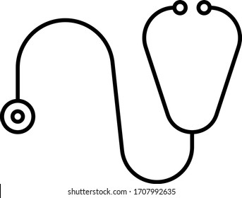Stethoscope line art icon vector. A medical equipment  use for the patient.