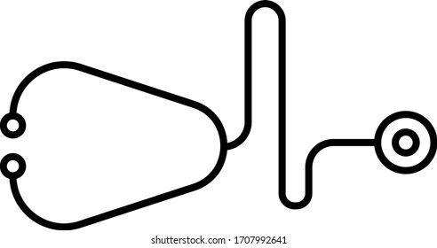 Stethoscope line art icon vector. A medical equipment  use for the patient.