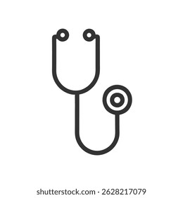 stethoscope line art vector on white background