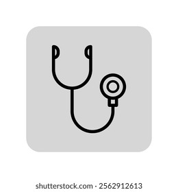 Stethoscope line icon. Doctors instrument, hospital outline sign. Medicine and healthcare concept. Vector illustration, symbol element for web design and apps