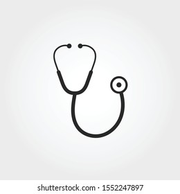 Stethoscope line icon with editable stroke. Simple outline design - health care, medical symbol. Vector illustration.