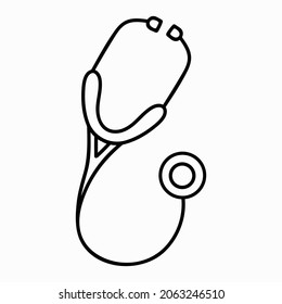 Stethoscope line icon. Element of medical and listen to heart sign. Vector illustration isolated on white.