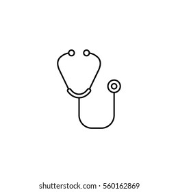 Stethoscope line icon,  Element of medical and listen to heart sign, vector graphics, a linear pattern on a white background, eps 10.