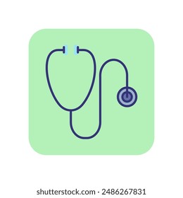 Stethoscope line icon. General practitioner, medical exam, doctor. Medicine concept. Vector illustration can be used for topics like healthcare, clinic, service