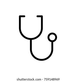Stethoscope line icon. High quality black outline logo for web site design and mobile apps. Vector illustration on a white background.