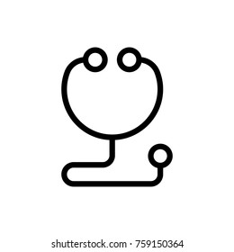 Stethoscope line icon. High quality black outline logo for web site design and mobile apps. Vector illustration on a white background.