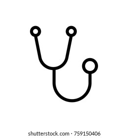 Stethoscope line icon. High quality black outline logo for web site design and mobile apps. Vector illustration on a white background.