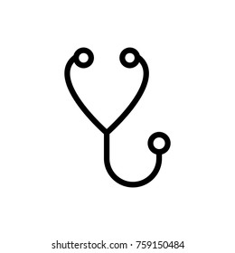 Stethoscope line icon. High quality black outline logo for web site design and mobile apps. Vector illustration on a white background.