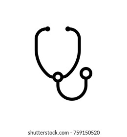 Stethoscope line icon. High quality black outline logo for web site design and mobile apps. Vector illustration on a white background.