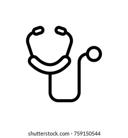 Stethoscope line icon. High quality black outline logo for web site design and mobile apps. Vector illustration on a white background.