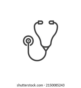 Stethoscope line icon. linear style sign for mobile concept and web design. Medical stethoscope outline vector icon. Symbol, logo illustration. Vector graphics
