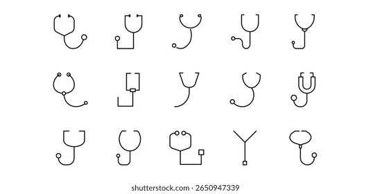 stethoscope line icon pack illustration