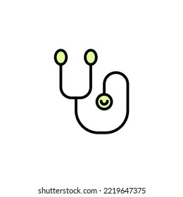 Stethoscope line icon. Simple element illustration. Stethoscope concept outline symbol design.