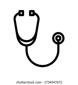 Stethoscope line icon simple vector illustration for medical diagnose