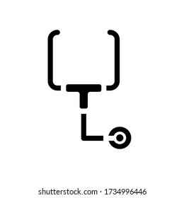 Stethoscope line icon simple vector illustration for medical diagnose. vector logo template