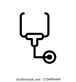 Stethoscope line icon simple vector illustration for medical diagnose. vector logo template