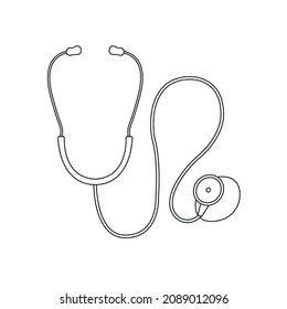 Stethoscope line icon vector doctor