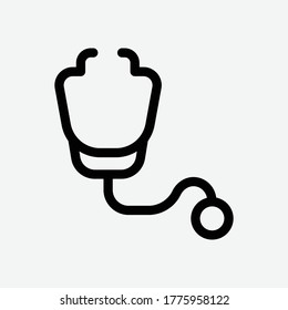 Stethoscope Line Icon - Vector Illustration
